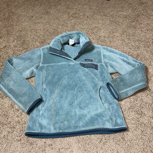 Patagonia Women's Blue Synchilla Snap T Fleece Pullover Jacket Size M Medium